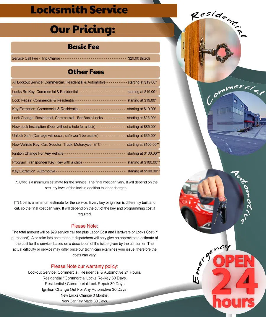 Interstate Locksmith Shop Indianapolis, IN 317-975-2112 - pricing